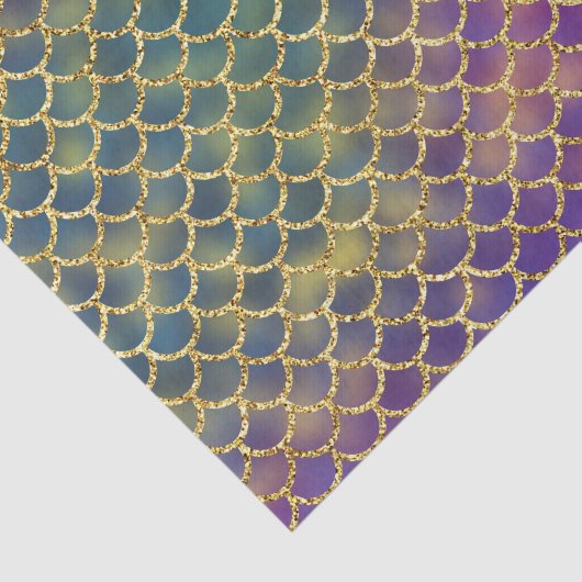 Mermaid scales puple green gold girl tissuepapier (Detail)