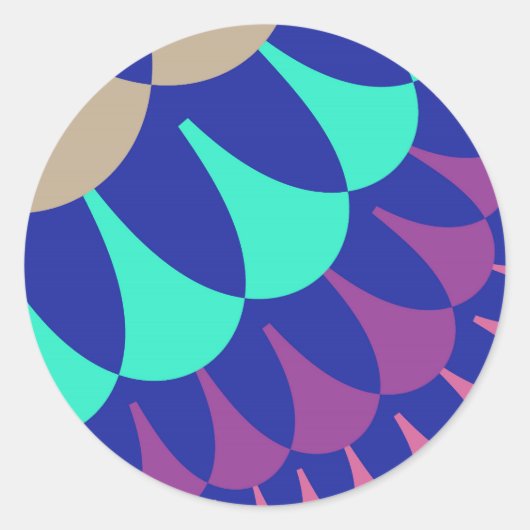 Mermaid Scales Ronde Sticker (Voorkant)