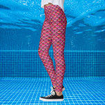 Mermaid Scales Roze patroon Leggings<br><div class="desc">Het herhalen schalen patroon in koraalroze,  ook beschikbaar in groen en paars. Draag alleen maar voor de lol of maakt een geweldig zeemeerminnend kostuum.</div>