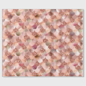 Mermaid Scales Roze Rose Gold Glitter Spark Koper Cadeaupapier (Vlak)