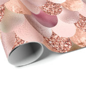 Mermaid Scales Roze Rose Gold Glitter Spark Koper Cadeaupapier (Rol Hoek)