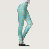 Mermaid Scales Scallops Pattern Aqua Blauwgroen Go Leggings (Rechts)