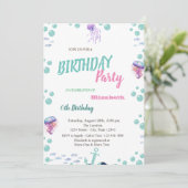 Mermaid Scales Tail Zee Zomer Verjaardagsfeest Kaart (Staand voorkant)