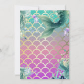 Mermaid Scales Tail Zee Zomer Verjaardagsfeest Kaart (Achterkant)