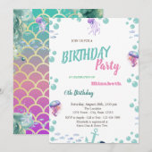 Mermaid Scales Tail Zee Zomer Verjaardagsfeest Kaart (Voorkant / Achterkant)