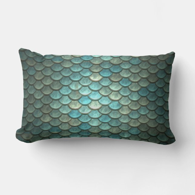 Mermaid Scales Throw Lumbar Pillow Kussen (Voorkant)