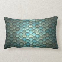 Mermaid Scales Throw Lumbar Pillow