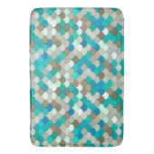 Mermaid Scales, Turquoise, Aqua, Taupe en Cream Badmat (Voorkant Verticaal)