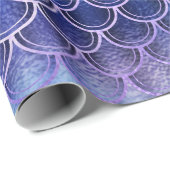 Mermaid Scales Unicorn Metallic Blue Navy Roze Cadeaupapier (Rol Hoek)