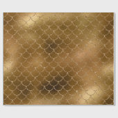 Mermaid Scales Unicorn Metallic Glitter Gold Sepia Cadeaupapier (Vlak)