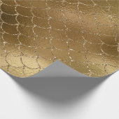 Mermaid Scales Unicorn Metallic Glitter Gold Sepia Cadeaupapier (Hoek)
