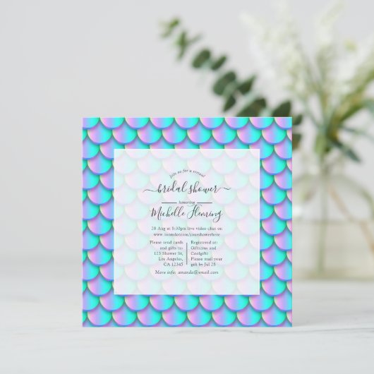 Mermaid Scales Virtual Shower Kaart (Staand voorkant)