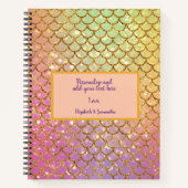 Mermaid schalen roze paarse zee Tekst Notitieboek (Voorkant)