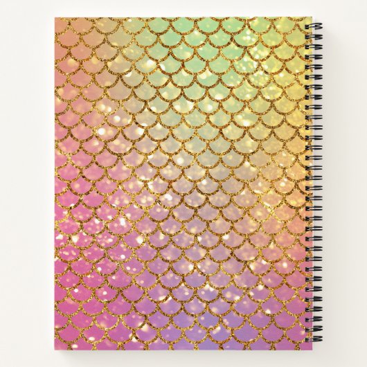 Mermaid schalen roze paarse zee Tekst Notitieboek (Achterkant)