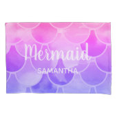 Mermaid schetst paars roze naammeisje kussensloop (Voorkant)