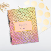 Mermaid schetst roze paars zee groene glitterkalen notitieboek
