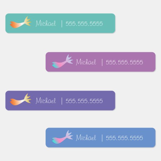 Mermaid School Class Lunch Name Number Labels (Groep)