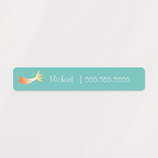 Mermaid School Class Lunch Name Number Labels (Design 1)