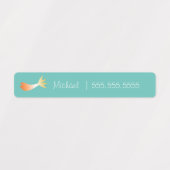 Mermaid School Klas Lunch Naam Nummer Labels (Design 1)