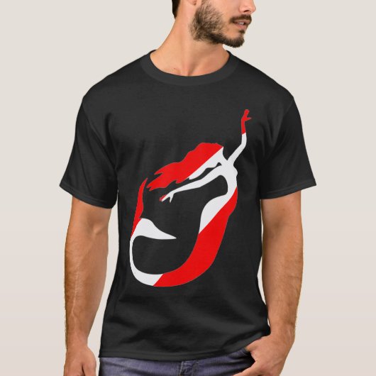 Mermaid Scuba Diving Flag Scuba Diving Flag T-shirt (Voorkant)
