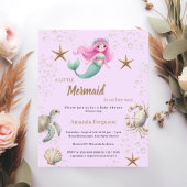 Mermaid sea pink purple Baby Shower invitation