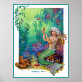 Mermaid, Seahorse en Octopus Original Art Poster