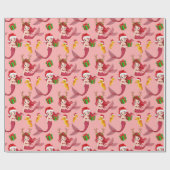 Mermaid seahorse met kerst cadeaupapier (Vlak)