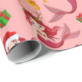 Mermaid seahorse met kerst cadeaupapier (Rol Hoek)