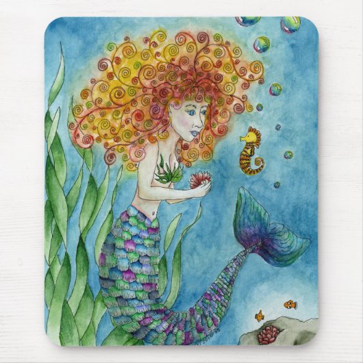 Mermaid - Seahorse Mousepad Muismat (Voorkant)