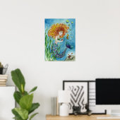 Mermaid - Seahorse Poster (Thuiskantoor)