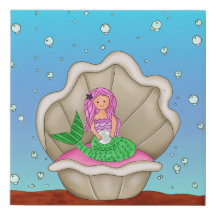 Mermaid Seashell Canvas Art