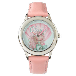 Mermaid Seashell Lovers Name  Horloge
