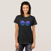 Mermaid Seashell Paars Bra Blue T-shirt (Voorkant volledig)