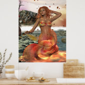Mermaid Seasonal Series LUCY Autumn Pinup Poster (Keuken)