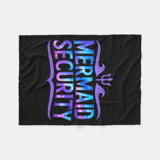 Mermaid Security Funny Dad Father Daughter Birthda Fleece Deken (Voorkant (Horizontaal))
