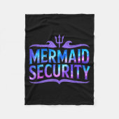 Mermaid Security Funny Dad Father Daughter Birthda Fleece Deken (Voorkant)