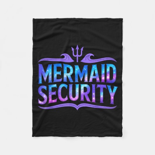 Mermaid Security Funny Dad Father Daughter Birthda Fleece Deken (Voorkant)