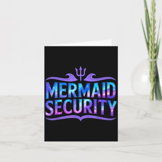 Mermaid Security Funny Dad Father Daughter Birthda Kaart (Voorkant)