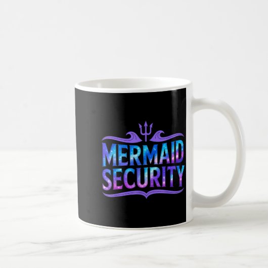 Mermaid Security Funny Dad Father Daughter Birthda Koffiemok (Rechts)