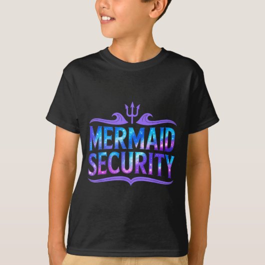 Mermaid Security Funny Dad Father Daughter Birthda T-shirt (Voorkant)