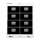 Mermaid Security Funny Swimming Lessen Etiket (Full Sheet)