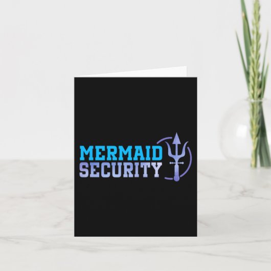 Mermaid Security Halloween Costume Dad Men Boy  Kaart (Voorkant)
