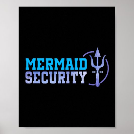 Mermaid Security Halloween Costume Dad Men Boy  Poster (Voorkant)