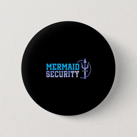Mermaid Security Halloween Costume Dad Men Boy  Ronde Button 5,7 Cm (Voorkant)