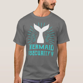 mermaid security lifeguard zwemleraar merman t-shirt