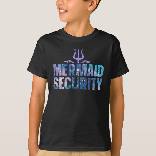 Mermaid Security Matking Mermaid Birthday Party T-shirt (Voorkant)
