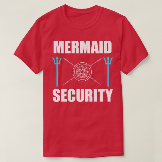 Mermaid Security op uw service T-shirt (Design voorkant)