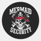 Mermaid Security Pirate Dad Brother Halloween  Ronde Sticker (Voorkant)