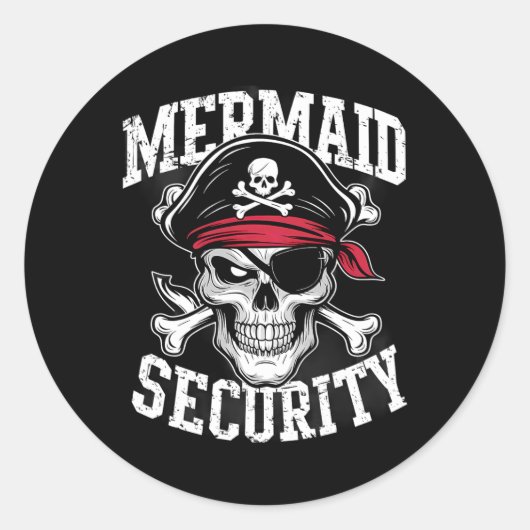 Mermaid Security Pirate Dad Brother Halloween  Ronde Sticker (Voorkant)