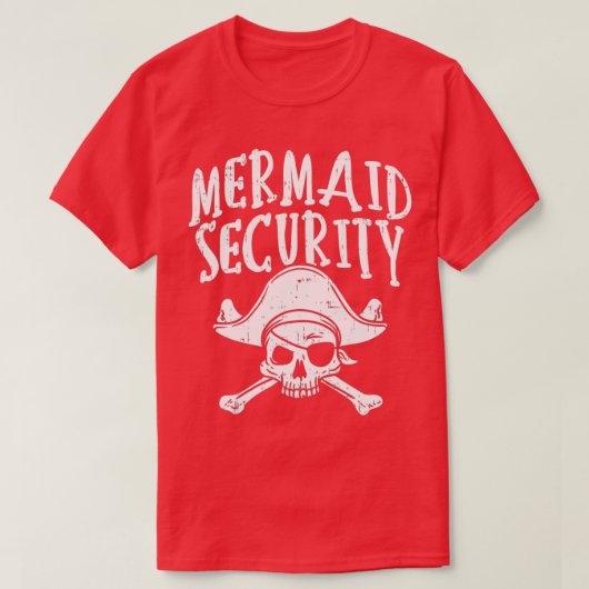 Mermaid Security Pirate Matching Family Party T-shirt (Design voorkant)